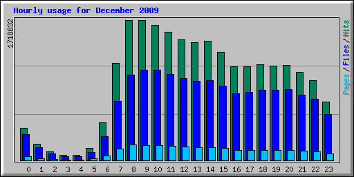 Hourly usage for December 2009