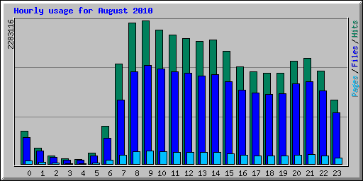 Hourly usage for August 2010